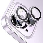 BUFF LABS iPhone 14/14 Plus Screen Protector 9H Safir Cam Kamera Metal Lens Koruyucu (Mor)