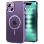 BUFF LABS iPhone 15 Plus ile Uyumlu TaoFit Manyetik Yarı Saydam Metal Çerçeve Kılıf (Mor)