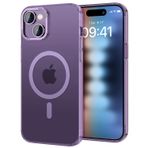 BUFF LABS iPhone 15 TaoFit Manyetik Yarı Saydam Metal Çerçeveli Kılıf (Mor)