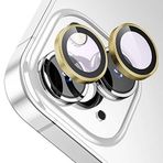 BUFF LABS iPhone 15/15 Plus Screen Protector 9H Safir Cam Kamera Metal Lens Koruyucu (Altın)