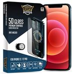 BUFF LABS iPhone 5D Glass Anti Hacker Casus Önleyici Selfie Kamera Gizleyici Ekran Koruyucu (iPhone 12/12 Pro)