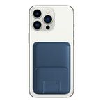 BUFF LABS iPhone WalletMag Stand Deri Cüzdan, Magsafe Uyumlu Kartlık Mavi