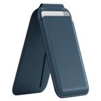 Buff WalletMag 2.0 iPhone için MagSafe Özellikli 4 Kartlı Katlanabilir Stantlı Manyetik Deri Cüzdan (Mavi)