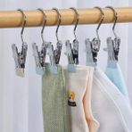 BUFFER® 4lü Paslanmaz Çelik Pantolon,Şal,Şapka,Fular,Atkı,Çanta Askısı Mandallı Askılık 4 Adet