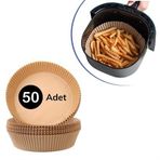 Buffer 50 Adet Tek Kullanımlık Hava Fritöz Yağ Geçirmez Yapışmaz Air Fryer Pişirme Kağıdı
