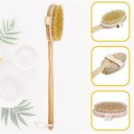 Buffer AB44YT3493 Doğal At Kılı Selülit Karşıtı Sapı Çıkabilen Ahşap Banyo Fırçası
