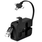 Buffer AK81YT0081 Cep Tipi Telefon Tutuculu Makaralı Uzayıp Kısalabilen 3ü1 Arada USB Şarj Kablosu
