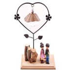 Buffer® Bankta Oturan Romantik Çift Temalı Büyük Boy Masa Lambası Biblo AD74YT0118