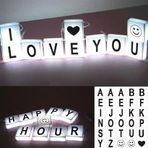 Buffer CC58YT1254 10'lu Lightbox Işıklı Harf Mesaj Panosu Dekoratif Harf Işık Zinciri