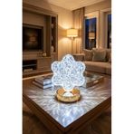Buffer Çiçek Model Kristal LED Masa Lambası, Dokunmatik, 3 Renk Işık Modlu, Şarjlı, 13 x 18 cm, Şeffaf