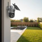 Buffer® Güneş Panelli Akıllı Güvenlik Kamerası 360° Ptz Hareketli,kablosuz Wifi,çift Anten ve Kameralı,gece Görüşlü,hareket Algılamalı,solar Kamera