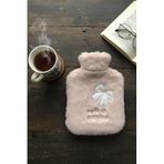 BUFFER Hello Everyone Yazılı Pembe Peluş Sıcak Su Torbası, 1 Lt, Yumuşak Kılıf, Uzun Süre Sıcak Tutan Termal