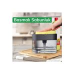 Buffer İkisi Bir Arada Basmalı Pratik Sıvı Sabunluk Pompası ve Bulaşık Yıkama Süngeri Haznesi