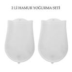 Buffer JJ98YT1987 Hamur Torbası 2'li Set Orta ve Büyük Hamur Silikon Şeffaf Yoğurma Torbası