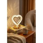 Buffer Kalp Şeklinde Kristal LED Masa Lambası, Dokunmatik, 3 Renk Işık Modlu, Şarjlı, Gümüş, 16 x 19 cm