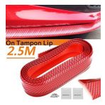 Buffer Kırmızı Renkli 2.5 mt Araba Oto Ön Tampon Koruyucu Kauçuk Pratik Tampon Şerit Bant Döşeme Kiti