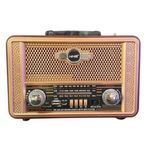 BUFFER® Retro, Nostaljik, Ahşap Tasarım Bluetooth Hoparlörlü, Şarjlı, Taşınabilir Otantik Tasarımlı