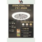 BUFFER®PX LED Işıklı E27 Tavan Vantilatörlü Lamba – 3 Hız, 3 Işık Modu, Uzaktan Kumandalı