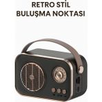 Bufs Retro Tasarımlı Mini Müthiş Ses Kalitesi | USB Şarjlı, Renkli, Şık ve Kompakt Bluetooth Hoparlör - Siyah