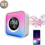 Bufs Rgb Işıklı Kare Dijital Saat – Bluetooth Hoparlör, Alarm, Termometre ve Gece Lambası | Akıllı Çok Fonksiyonlu Masa Saati - 1