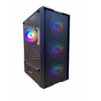 Bugatek Adagan Rainbow Mid Tower 4x12 cm Tempered Cam Gaming Bilgisayar Kasası