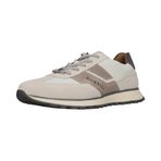 bugatti man Erkek Low-Top spor ayakkabı, erkek spor ayakkabısı, değiştirilebilir tabanlık, Açık Gri Offwhite, 44 EU