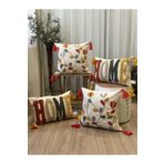 Bugi Home Collection 4'lü Punch Işlemeli Nakışlı Dekoratif Kırlent Kılıfı
