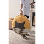 BUGİ HOME COLLECTİON Dekoratif Yuvarlak Çok Amaçlı Balkon Bahçe Kamp Piknik Bohem Yer Minderi Kedi Yatağı 60x60cm