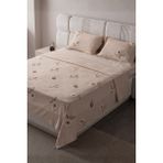 Bugi Home Collection Lalezar Çift Kişilik Yatak Örtüsü Seti – Şönil Kumaş, Lale Desenli, Punch Nakışlı, 240X260 Cm, Modern Çiçek Tasarımı - Cappucino - 240 x 260 cm