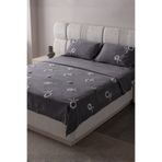 BUGİ HOME COLLECTİON Lalezar Desen Çift Kişilik Nakışlı Yatak Örtüsü Seti Şönil Kumaş Punch Nakışlı 240x260cm