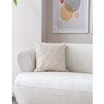 BUGİ HOME COLLECTİON Ritim Desenli Punch İşlemeli Keten Yastık Kılıfı, Dekoratif Kırlent Kılıfı 43 x 43 CM (Beyaz)