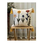 BUGİ HOME COLLECTİON TEKLİ ÇİÇEKLİ PUNCH İŞLEMELİ NAKIŞLI DEKORATİF PREMİUM KIRLENT KILIFI