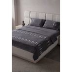 BUGİ HOME COLLECTİON Zen Baklava Desen Çift Kişilik Nakışlı Yatak Örtüsü Seti Şönil Kumaş Punch Nakışlı 240x260cm