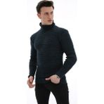 buğrahayalin Boğazlı Kalın Kışlık Erkek Günlük Triko Kazak - Lacivert - XL