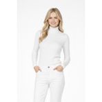 buğrahayalin Kadın Balıkçı Yaka Uzun Kollu Fitilli Triko Kazak Slim Fit Şık Günlük Bluz - Beyaz - L - XL