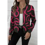 Buğrahayalin Kadın Uzun Kollu Önden Fermuarlı Kısa Şardonlu Dalgıç Ceket - Mor - 2XL - 3XL