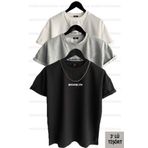 Buğraterzimoda Brooklyn Baskılı Unisex Siyah-beyaz-gri (bol Kalıp) Oversize 3'lü T-shirt Paketi