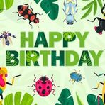 Bugs Happy Birthday Parti Afiş Fon Karikatür Uğur Böceği Sevimli Böcek Yeşil Bitkiler Tema Arka Plan Dekor Çocuklar Erkek Kız Doğum Günü Partisi Bebek Duş Fotoğraf Kabini Malzemeleri 180 x 119 cm-