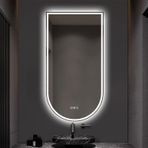 Buğu Önleyici Aydınlatmalı Banyo Aynası, Kemerli Duvara Monte Edilebilir 32/36 İnç, Üç Renkli Karartma Özelliği, Ön ve Arka Aydınlatmalı Tasarım, 40/48/51 İnç (Kesilmiş Halde 80x130cm) Seçenekler