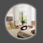Buğu Önleyici Yarım Yuvarlak Işıklı Banyo Aynası 3 Renkli Aydınlatma Modern Çerçevesiz Tasarım Akıllı Makyaj Aynası Yatak Odası Giriş Yolu Oturma Odası için Çok Yönlü Asılı Seçenekler