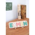 Bugula Ahşap Montessori Oyuncak 6-7-8 Harf Unisex Yenidoğan Kız ve Erkek için Eğitici Puzzle Yeni Yaş Hediyesi - Sarı