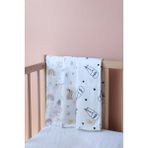 Bugula Müslin Bebek Battaniyesi 110x110cm Gökkuşağı Desen Tek Kat Müslin Yenidoğan Kundak