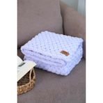 Bugula Pofidik Bebek Battaniyesi 100x100cm Lila Unisex Alize Puffy Yeni Doğan Oda Eşyası Örgü OEKO TEX Sertifika - 100 x 100 cm