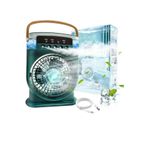 Buğulanma Fanı 3 Hızlı Rüzgarlı Taşınabilir AC Sessiz Sis Fanı USB Şarj Edilebilir Küçük Taşınabilir Klima 600ml Hava Soğutucu Fanı, 7 Gece Lambalı 1/2/3 H Zamanlayıcı Stili 2, Hava Soğutucu Fanı