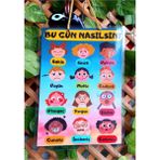 Bugün Nasılsın Afişi Okul ve Sınıflar Için Pvc Kaplı Tek Parça Afiş 22*30 cm
