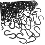 BUGUUYO 100 Adet kanca büyük monte edilmiş krom kaplanmış çelik çamaşır askısı mutfak için asılı gereç tutucu s Hooks mutfağı mutfak için tencere askıları ütü Black