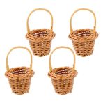 BUGUUYO 4 Adet manzara pervane oyuncakları DIY oyuncaklar DIY oyuncak sepeti sepetler dekorasyon dekoratif deniz otu Üretmek dokuma sepeti Çiçek kabı Doğal asma ve pp taklidi rattan