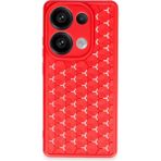 Buğz Newface Xiaomi Redmi Note 13 Pro 4g Kılıf Petek Silikon Kapak - Kırmızı