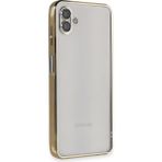 Buğz Samsung Galaxy A04 Kılıf Razer Lensli Silikon - Gold