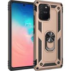 Buğz Samsung Galaxy A91 / S10 Lite Kılıf Sofya Yüzüklü Silikon Kapak - Gold